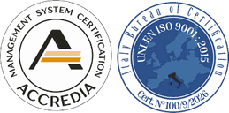 UNI EN ISO 9001:2015, certificate no. 100/9/2026 issued by Italy Bureau of Certification, Accredia accredited